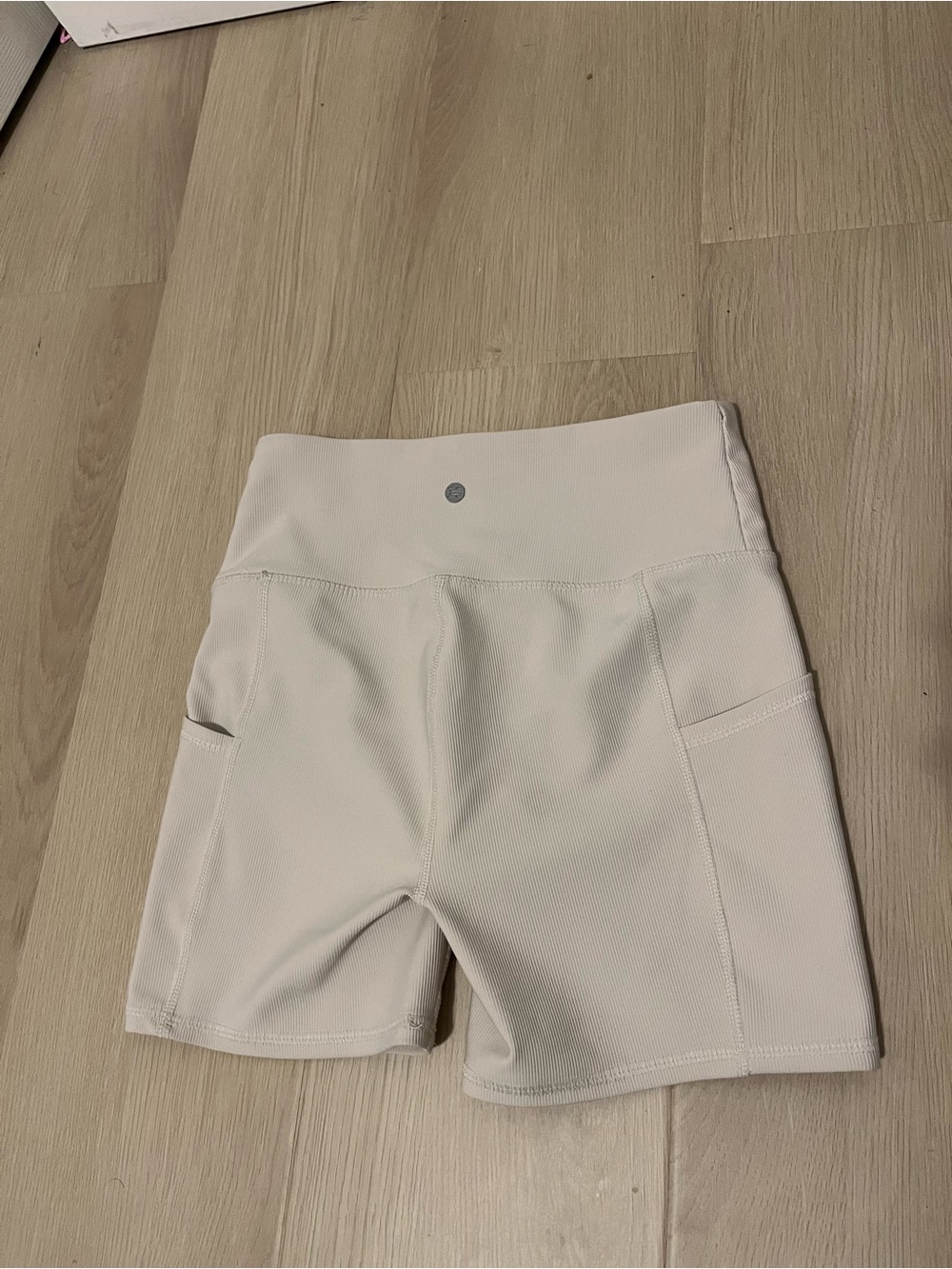 Reebok High-Waist Bike Shorts in Light Cream
